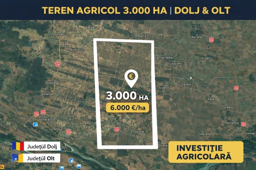 Teren agricol extravilan de 30000000 mp, în Dăbuleni