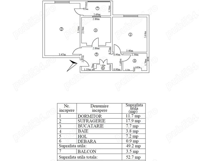 Apartament cu 2 camere decomandat, mobilat în Vest