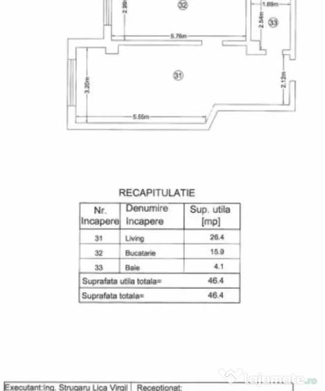 Apartament cu 2 camere semidecomandat în Ultracentral