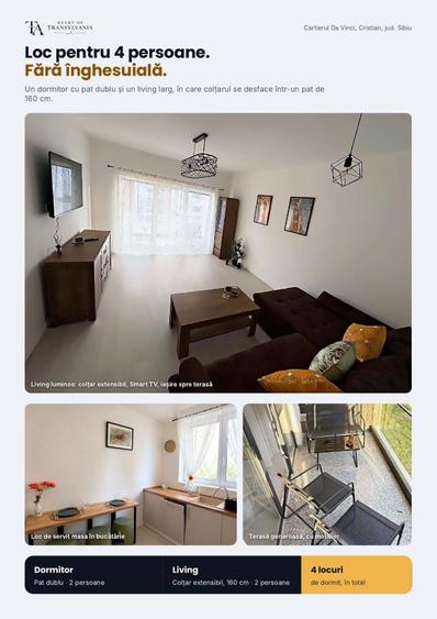 Apartament cu 2 camere decomandat în Cristian
