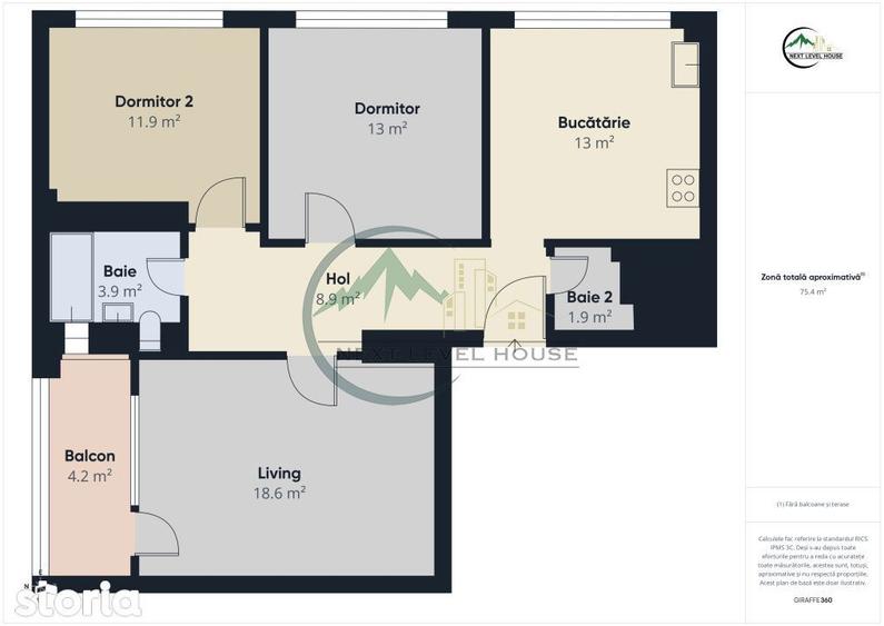 Apartament cu 3 camere decomandat în Central