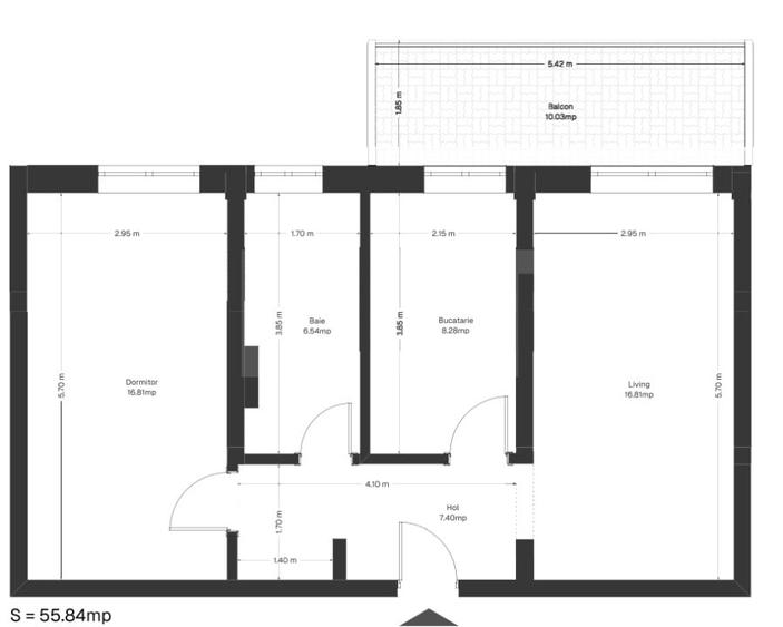 Apartament cu 2 camere semidecomandat în Ghirodei