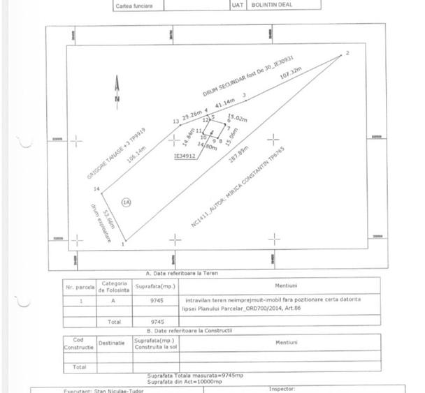 Teren Construcții intravilan de 9745 mp, în Bolintin-Deal