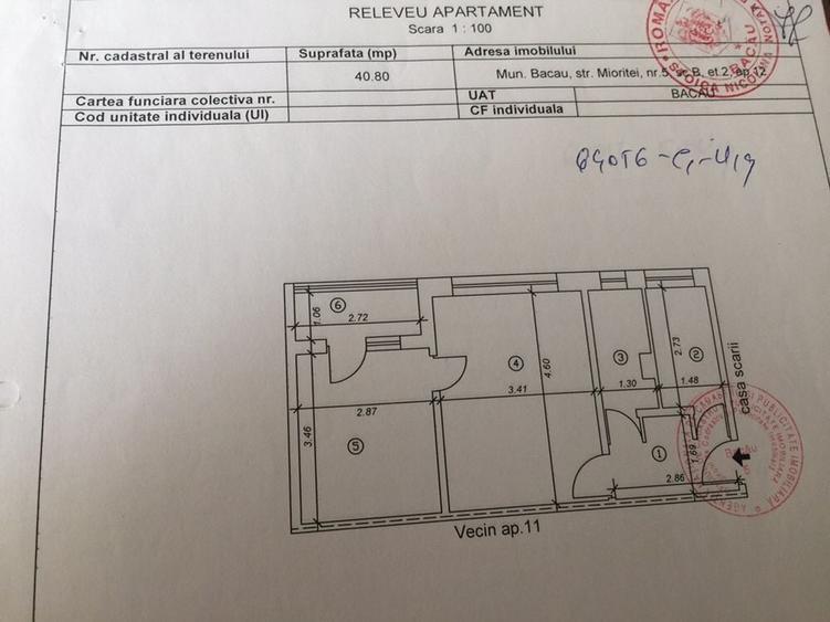 Apartament cu 2 camere decomandat în Podei