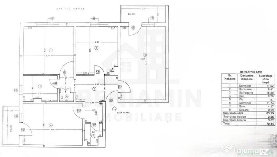 Apartament cu 3 camere decomandat în 1 Mai