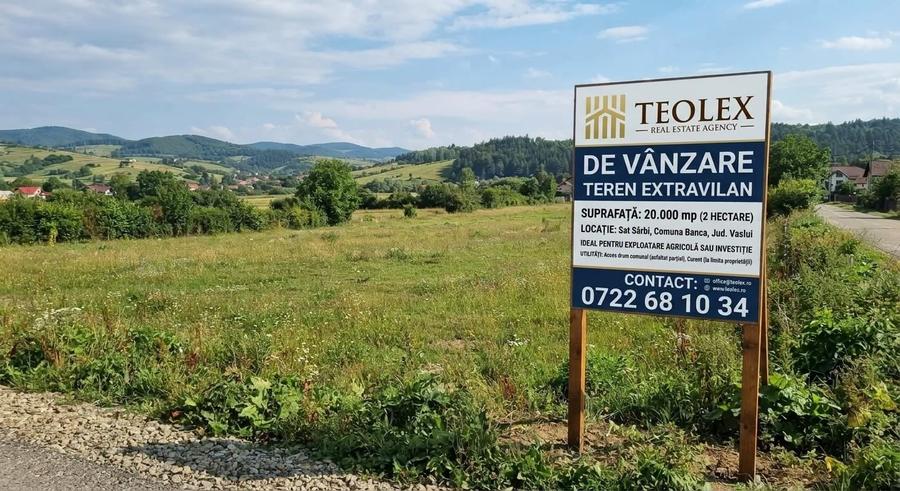 Teren agricol extravilan de 20000 mp, în Sârbi