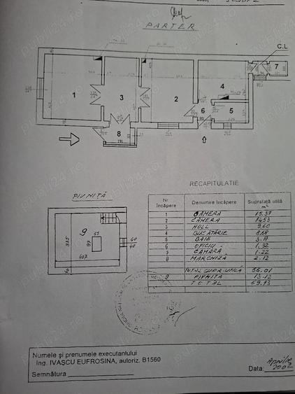 Casă cu 3 camere în Vatra Luminoasă
