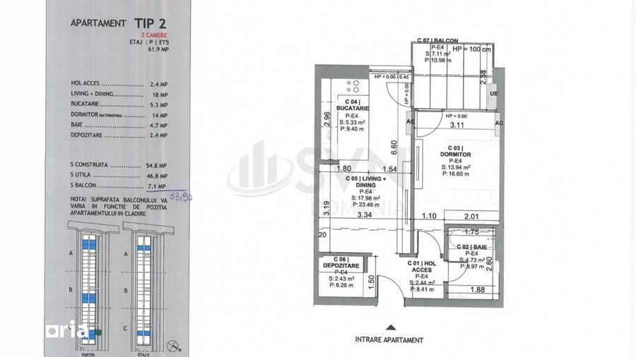 Apartament cu 2 camere decomandat în Dobroești
