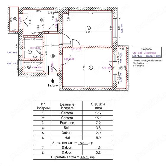 Apartament cu 2 camere decomandat în Grozăvești