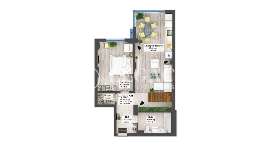 Penthouse cu 5 camere decomandat în Copou