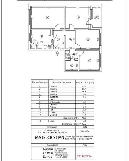 Apartament cu 4 camere decomandat în Berceni
