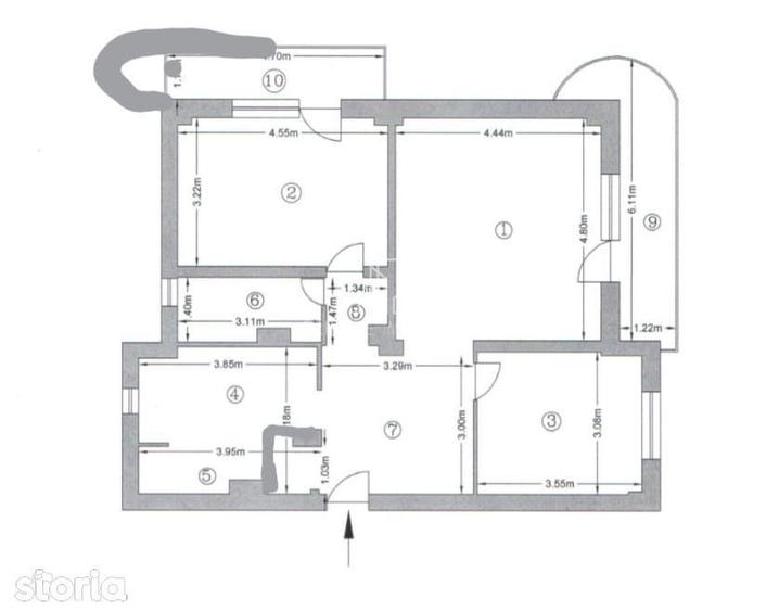 Apartament cu 3 camere decomandat în Unirii