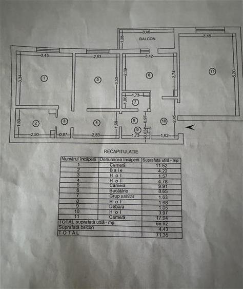 Apartament cu 3 camere decomandat, mobilat în Nicolina
