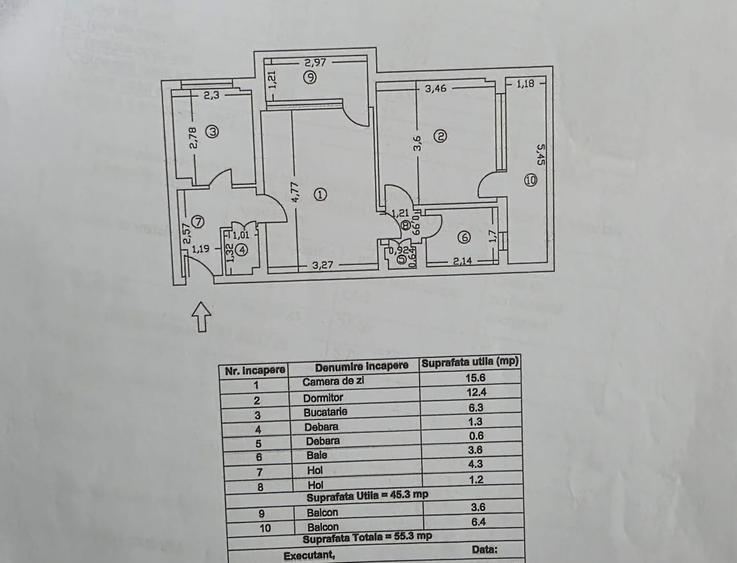 Apartament cu 2 camere semidecomandat în Independenței