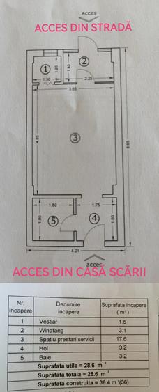 Spațiu comercial, de 36 mp, în Central