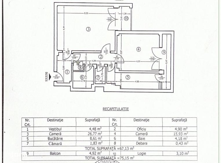 Apartament cu 2 camere decomandat în Polonă