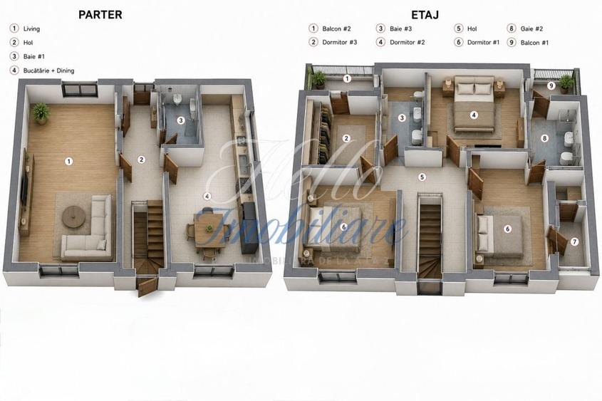 Triplex 4 camere 112.7 mp si teren 256 mp in Floresti zona Terra - 5