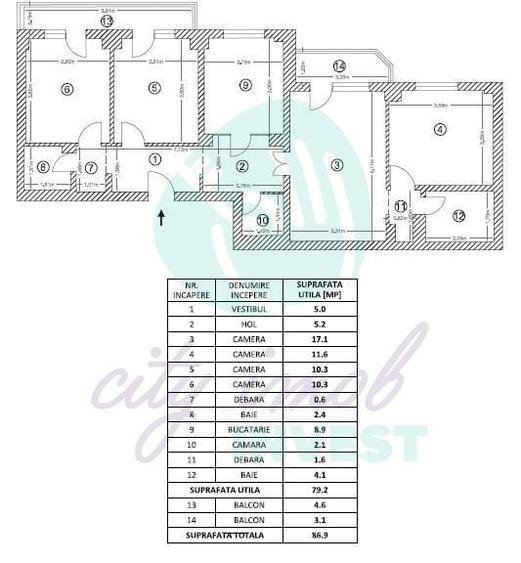 4 camere | 89 mp | Liceul Bolintineanu | Bloc anvelopat | Posibilitat - 3