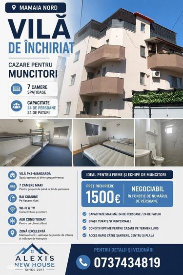 Vila P+2 de inchiriat ideala pentru muncitori Mamaia Nord - 1