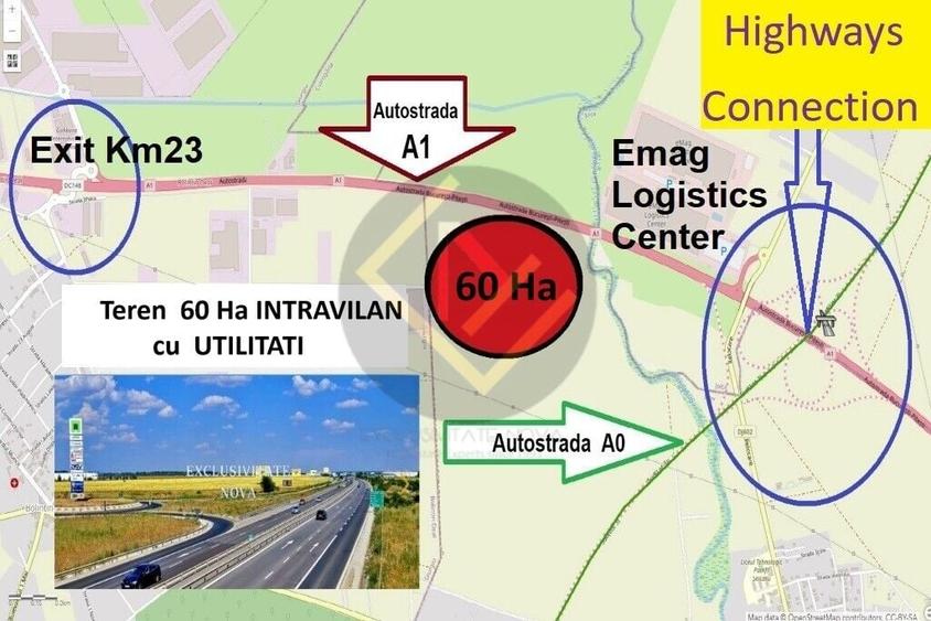 Teren Construcții intravilan de 200000 mp, în Bolintin-Deal