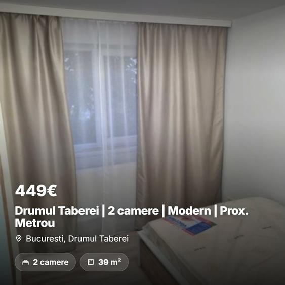 Apartament cu 2 camere decomandat, mobilat în Drumul Taberei