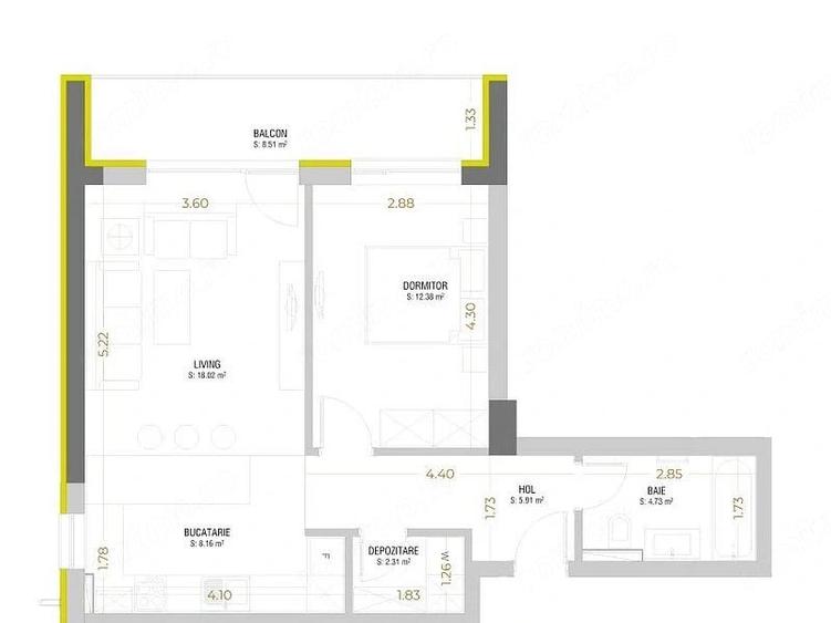 Apartament cu 2 camere decomandat în Astra