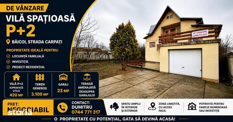 Casă cu 8 camere cu Teren 3100 Mp în Central