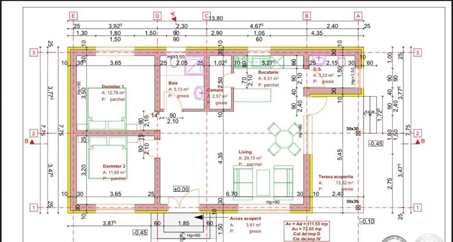 Casă individuală cu 3 camere cu Teren 300 Mp în Micești