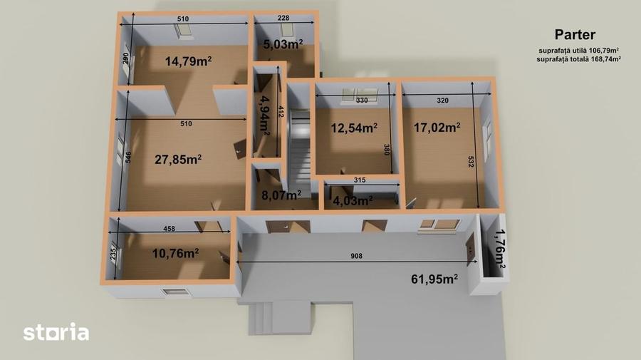 Casă cu 10 camere cu Teren 355 Mp în Bucureștii Noi