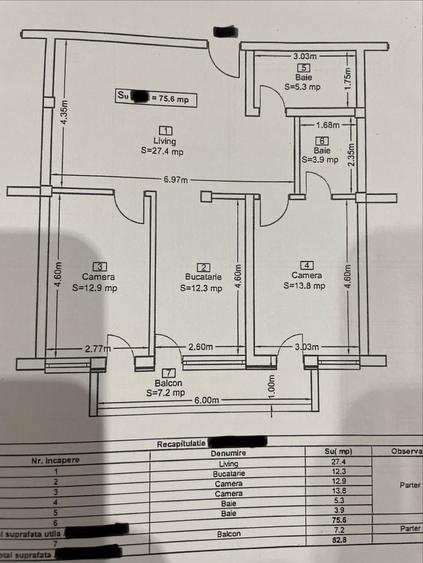 Apartament cu 3 camere decomandat în Baciu