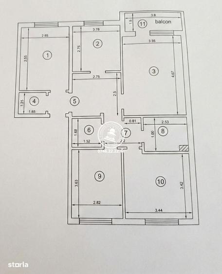Apartament cu 4 camere decomandat în Galata