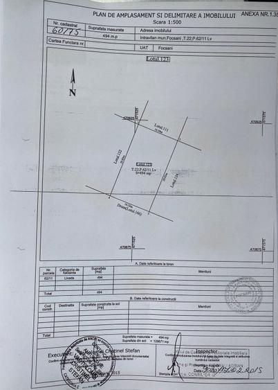 Teren Construcții intravilan de 500 mp, în Nord