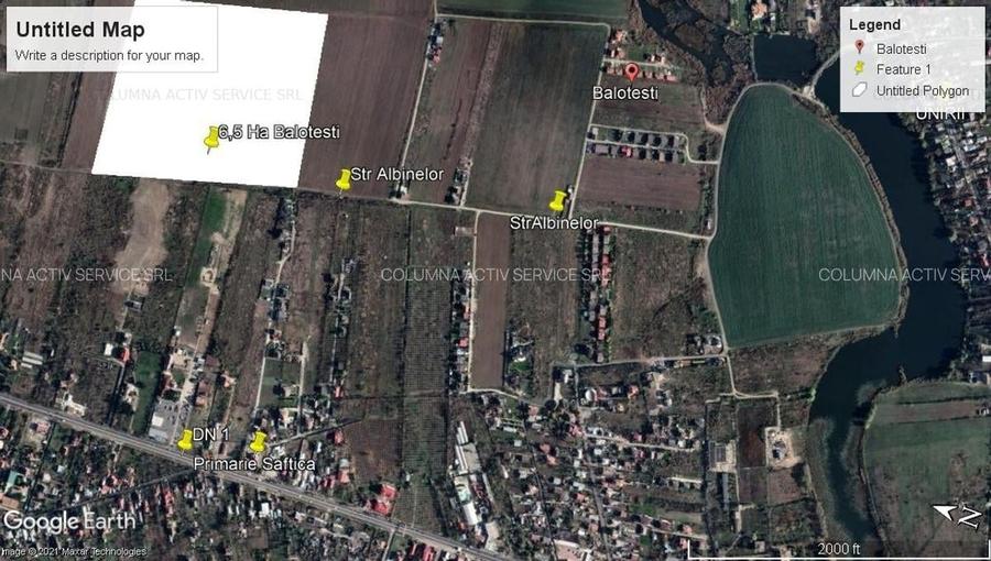 Teren Construcții intravilan de 1100 mp, în Balotești
