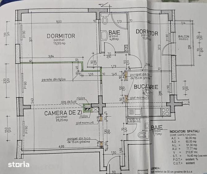 Apartament cu 3 camere în Nicolina