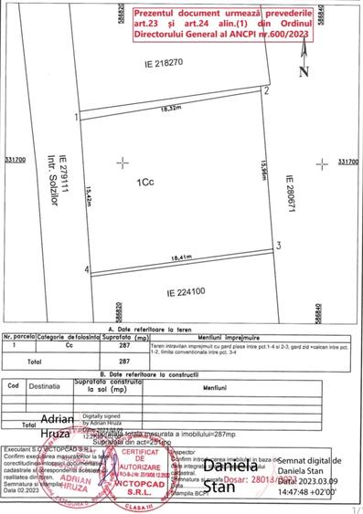 Teren Construcții intravilan de 287 mp, în Șoseaua Nordului