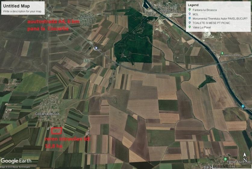 Teren Construcții intravilan de 126000 mp, în Ciocârlia de Sus