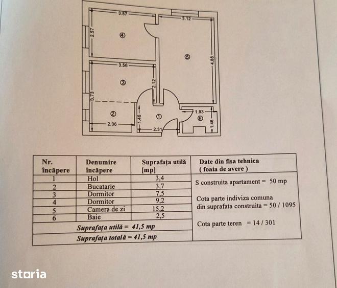 Apartament cu 2 camere semidecomandat în Central