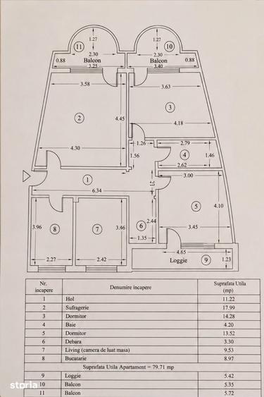 Apartament cu 3 camere în Central
