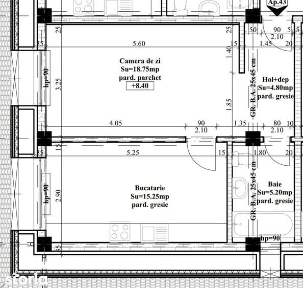 Apartament cu 2 camere în Ciurea