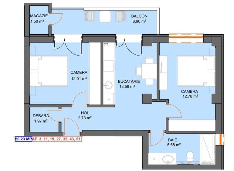 2 camere NOU 50mp Decomandat | Parcare inclusa | Predare 2027 | Sibiu - 6