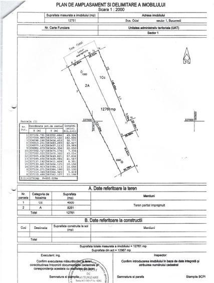 Teren Construcții intravilan de 12761 mp, în DN 1