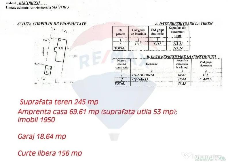 Casă cu 3 camere cu Teren 245 Mp în Rahova