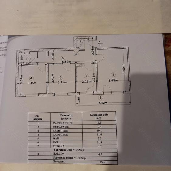 Apartament cu 3 camere decomandat în Central