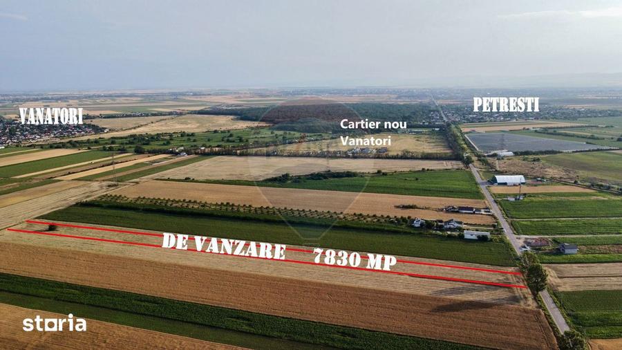 Teren de 7830 mp, în Vânători