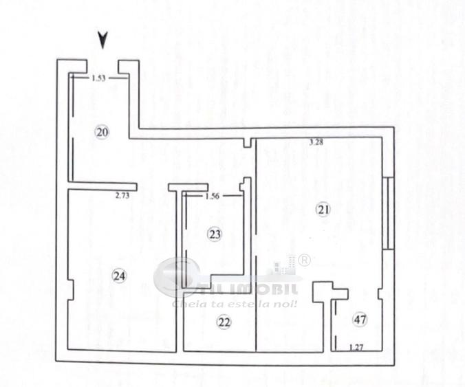 Apartament cu 2 camere în Nicolina