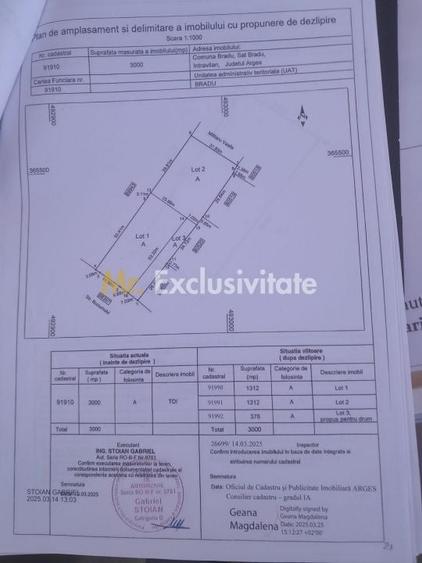 Teren Construcții intravilan de 1312 mp, în Bradu