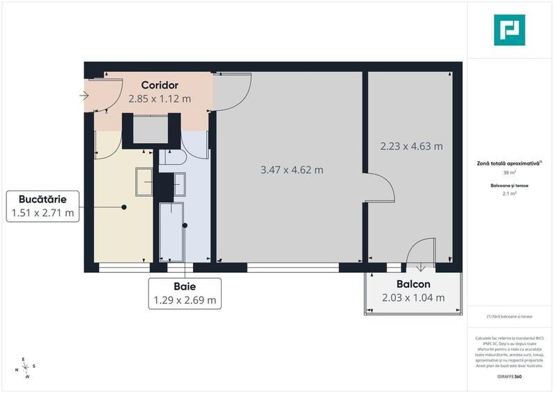 Apartament cu 2 camere în Central