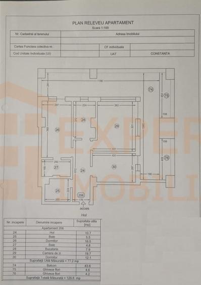 Apartament cu 3 camere decomandat în Faleza Nord