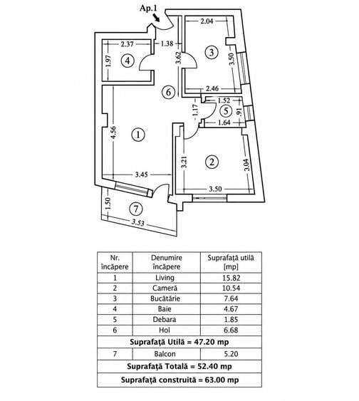 Apartament cu 2 camere semidecomandat în Bucureștii Noi