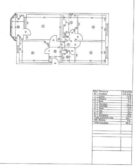 Apartament cu 3 camere decomandat în 1 Mai